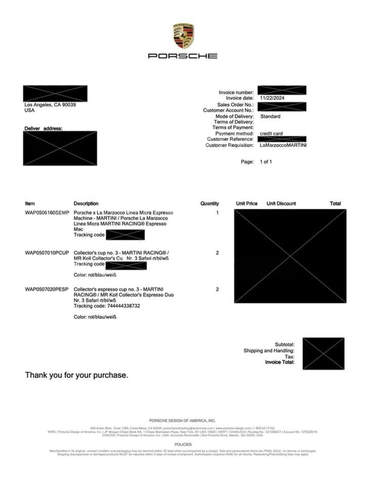 Porsche x La Marzocco Linea Micra Espresso Machine Limited Edition